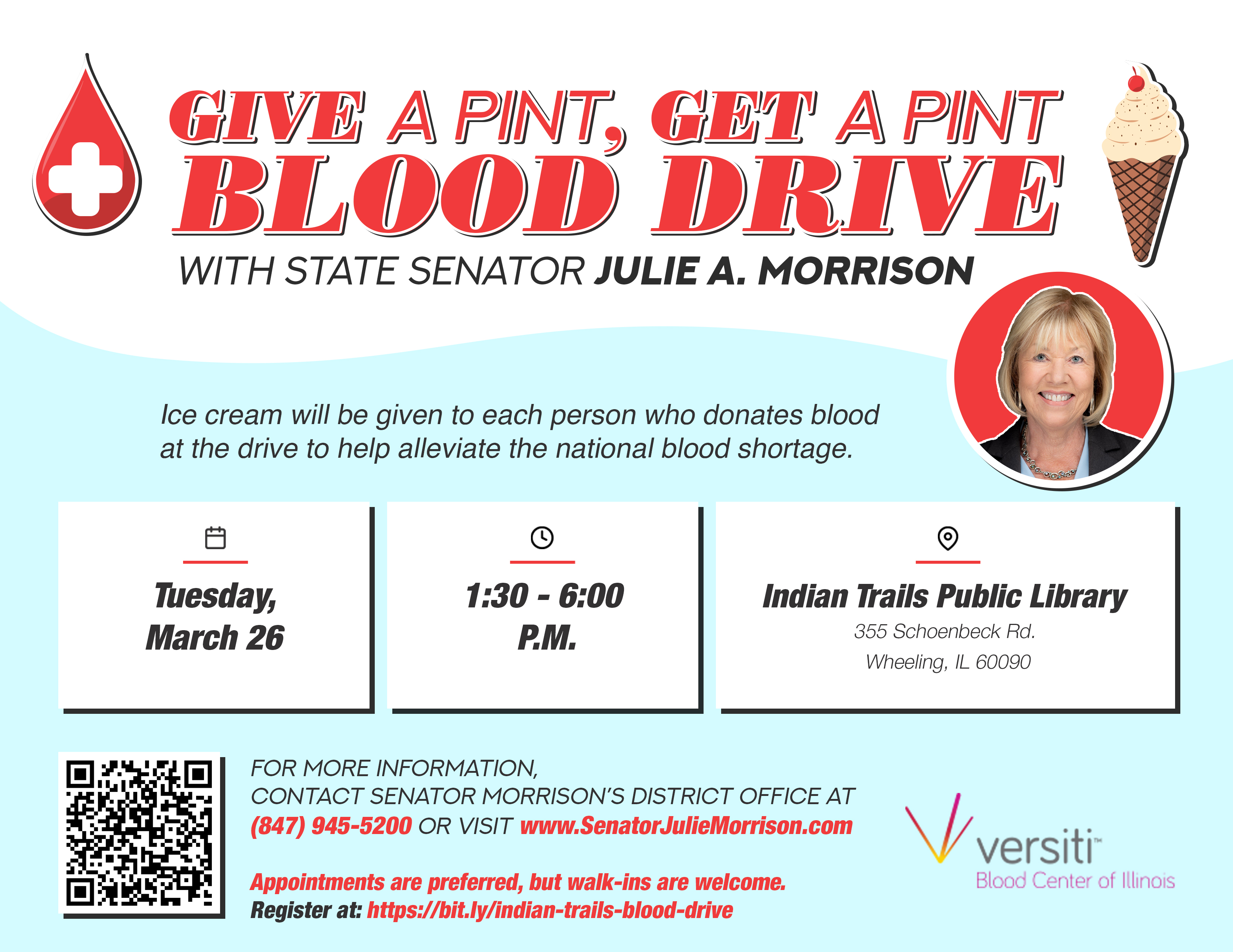 Informational graphic about the blood drive