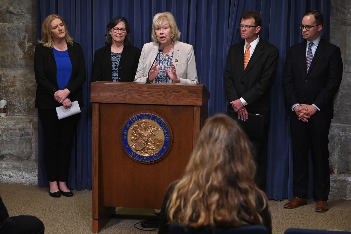 State Senator Julie Morrison testifying on the floor